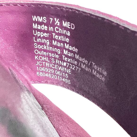 Juicy Couture Trice Platform Heels Size 7.5 Wine Color Rhinestone Embellishments - Picture 12 of 14